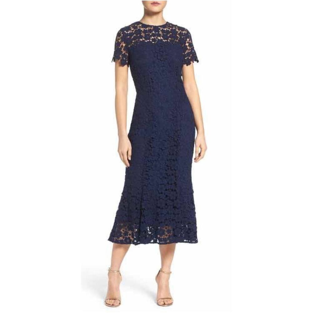NWT Shoshanna Guipure Navy Lace Dress SZ. 2